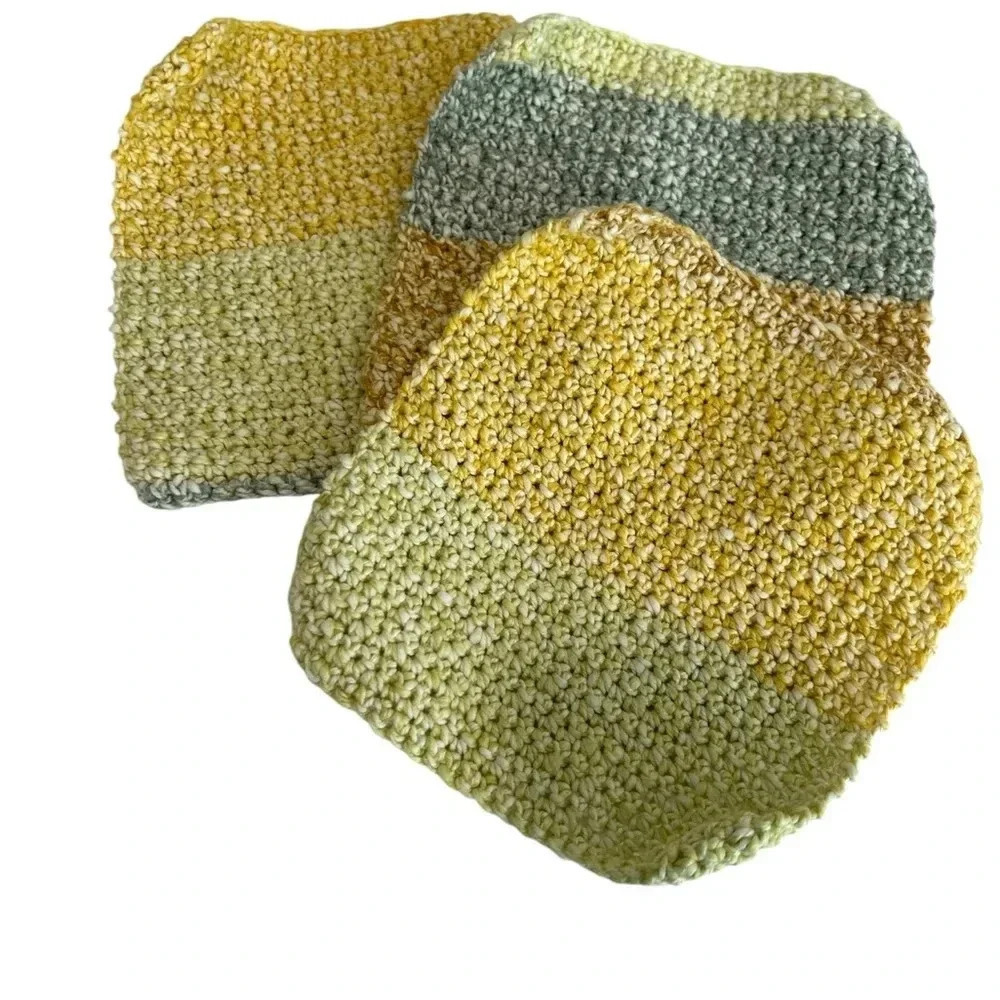 Hand Crocheted Washcloth/Dishcloth - Set of 3